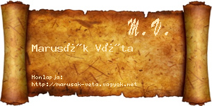 Marusák Véta névjegykártya